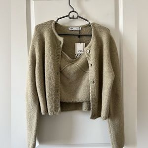 Cardigan and Tube Top Set